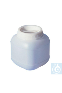 Big capacity jars 5000 ml, HDPE, tamper evident screw cap, 195 x 195 x H 215 mm Big capacity jars...